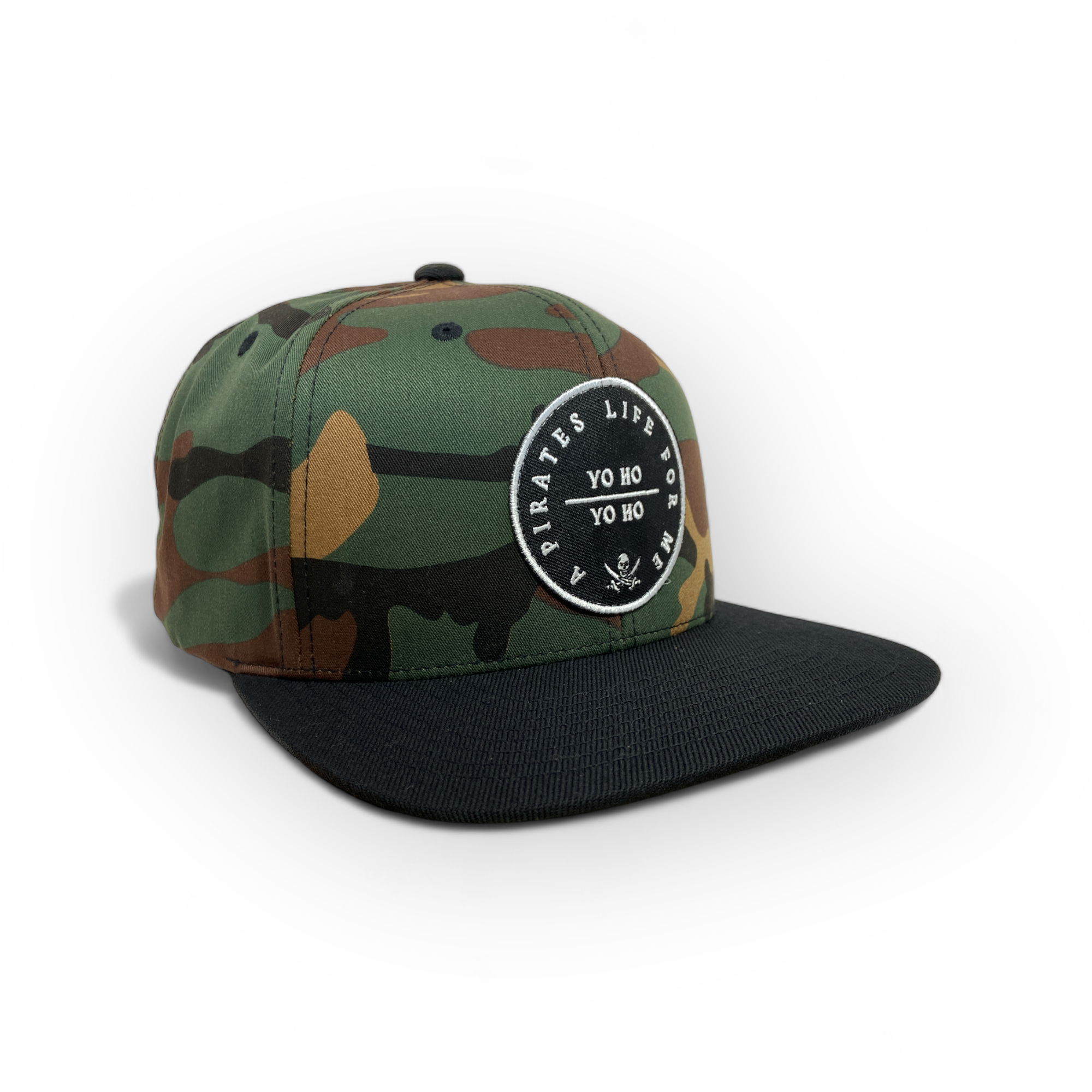 camo style snapback pirate patch